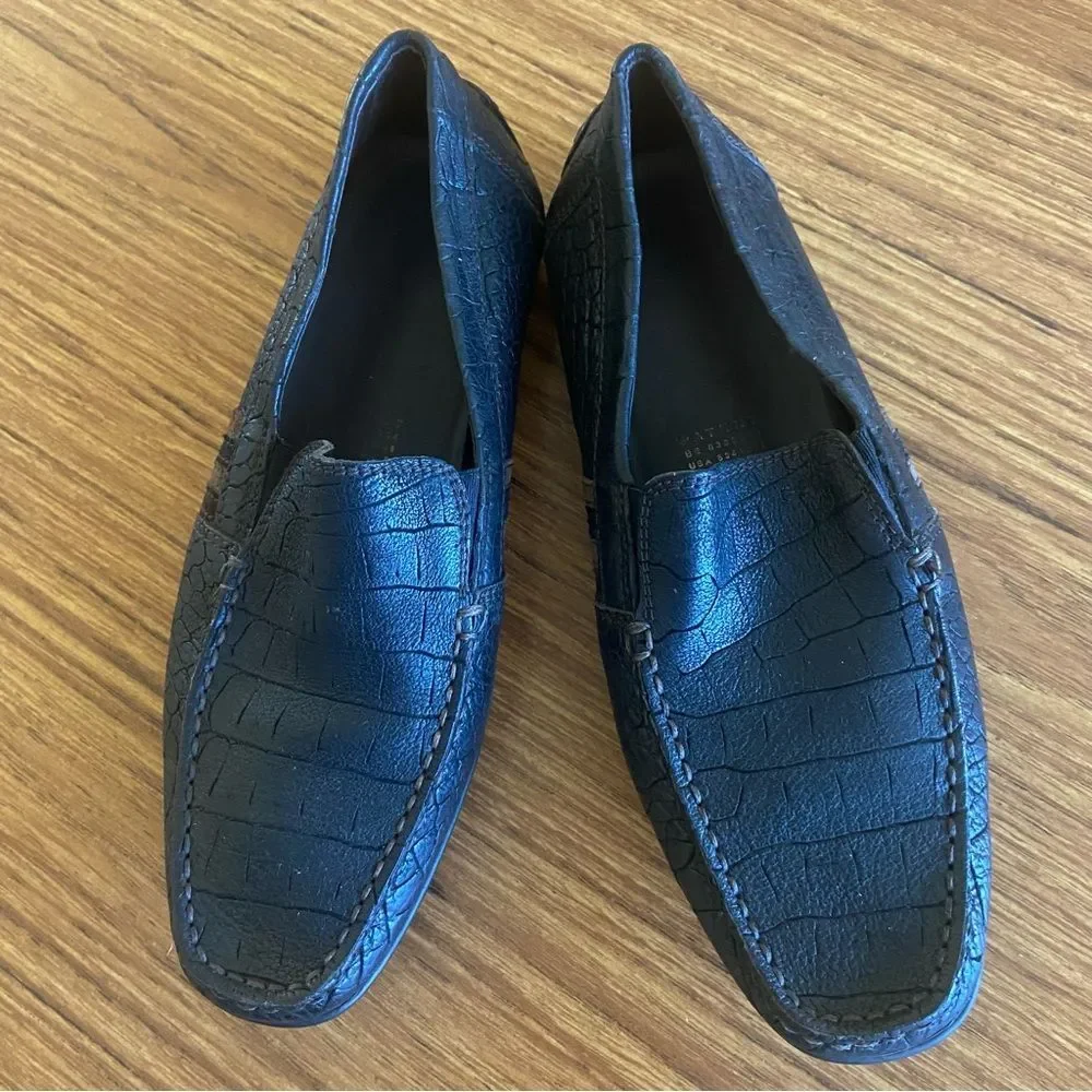 Geox - Black Leather Respira Driving Loafers Shoes - Men's size EU 40 / US  7